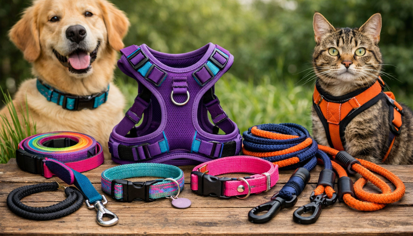 Taśmy nośne dla psów i kotów – smycze, obroże i szelki, które zmieniają codzienne spacery