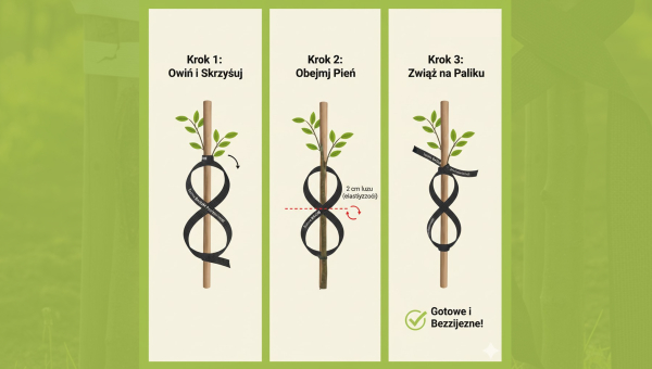 Technika wiązania „ósemkowego”: Jak prawidłowo stabilizować drzewka?